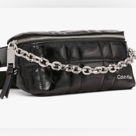 Calvin Klein Quilted Adjustable Belt Bag with Chain Detail - Picture 4 of 8